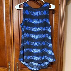 MICHAEL Michael Kors Black and Blue Sleeveless Printed Camisole Size 10